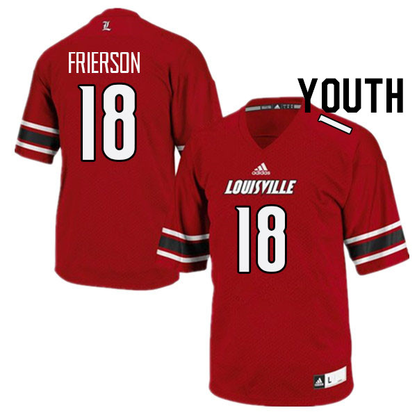 Youth #18 Gilbert Frierson Louisville Cardinals College Football Jerseys Stitched Sale-Red